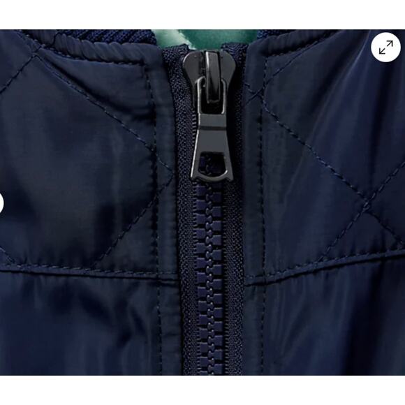 2X Logo Puffer Coat Quilted Jacket Lori Goldstein Navy Blue Midi Zip Front Lined - Picture 6 of 16